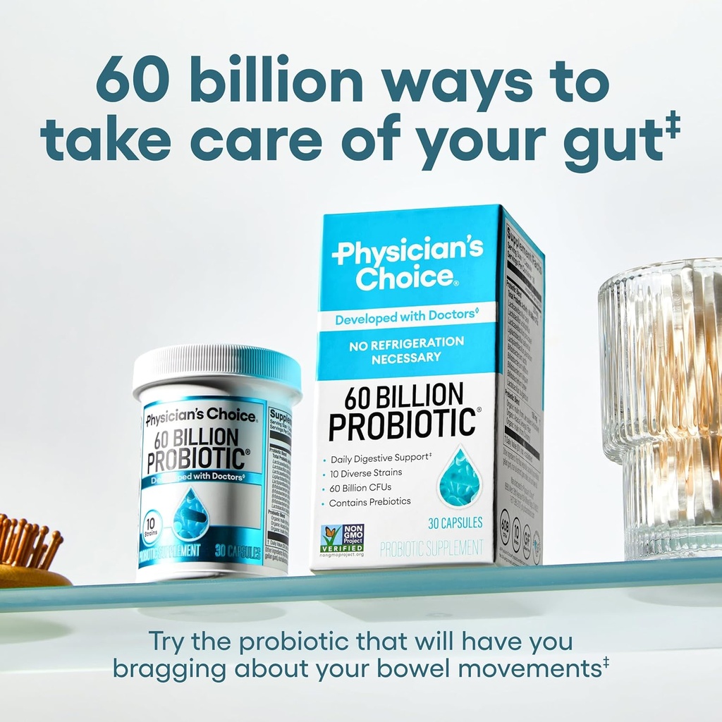Physician's CHOICE - Optimal Gut Health Bundle: 60 Billion Probiotics + Digestive Enzymes for Digestive Comfort and Immune Support 3