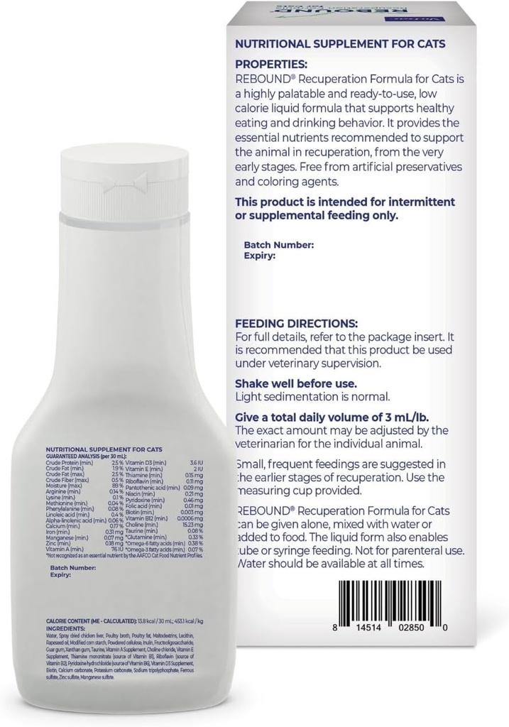 Virbac Rebound Recuperation Formula for Cats, Clear 3