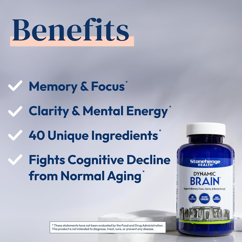 Stonehenge Health Dynamic Brain, Dynamic Mushrooms: Nootropics for Memory, Focus, Clarity Support 4