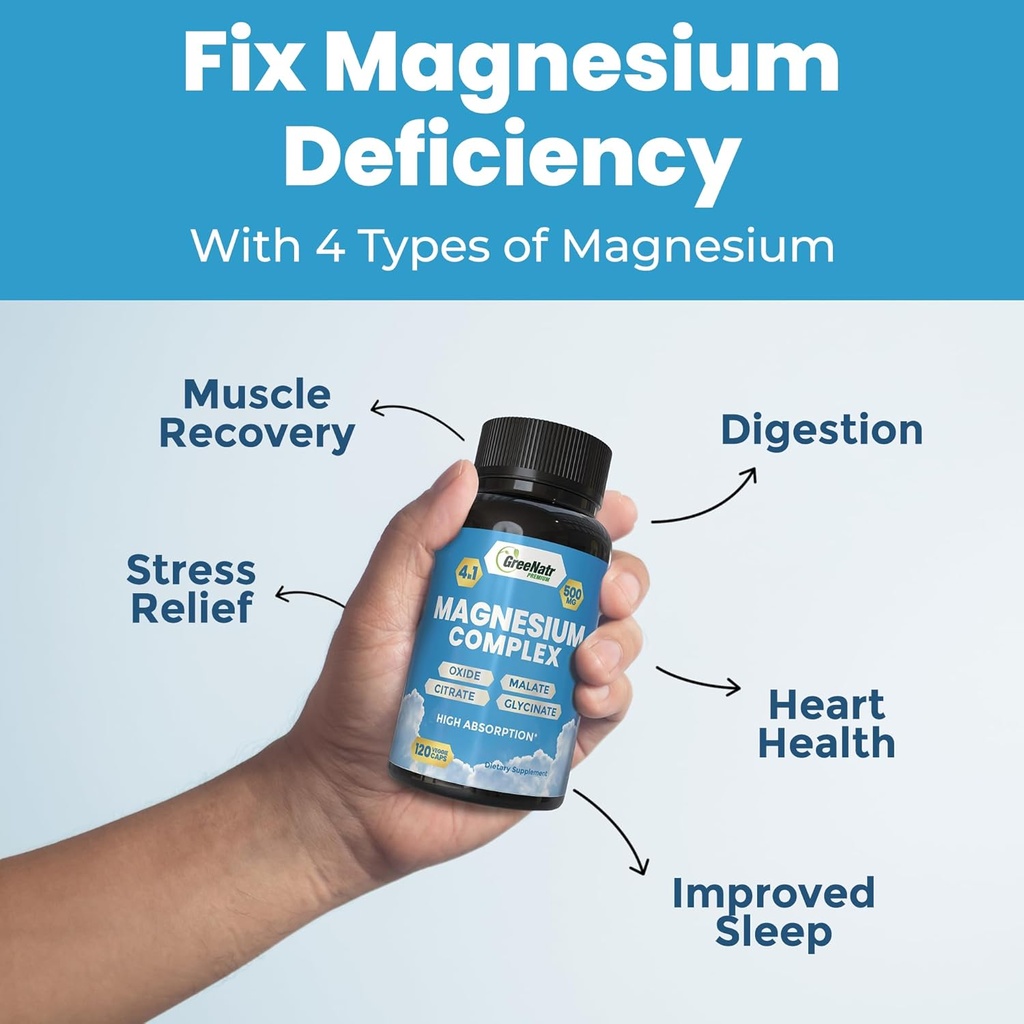 Magnesium Supplement with Glycinate, Citrate, Malate & Oxide Plus Moringa Oleifera with Vitamin C, Omega 3 & Amino Acids - Boosts Energy, Mood, Memory 3