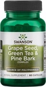 Swanson Grape Seed Green Tea & Pine Bark Complex Health Antioxidant Support Polyphenols OPCS Herbal Supplement 60 Capsules (Caps) 2