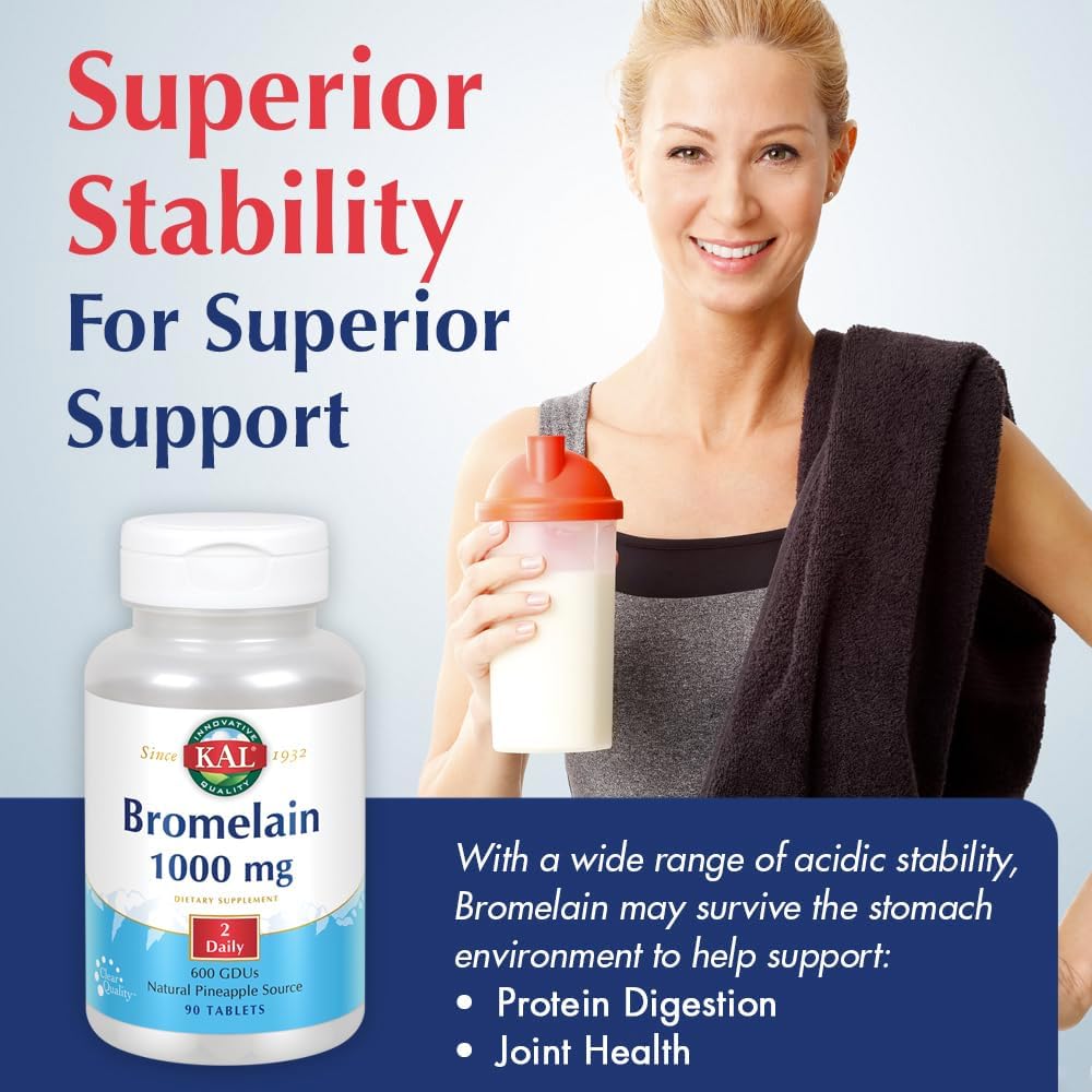 KAL Bromelain Tablets, 1000 mg, 90 Count 5