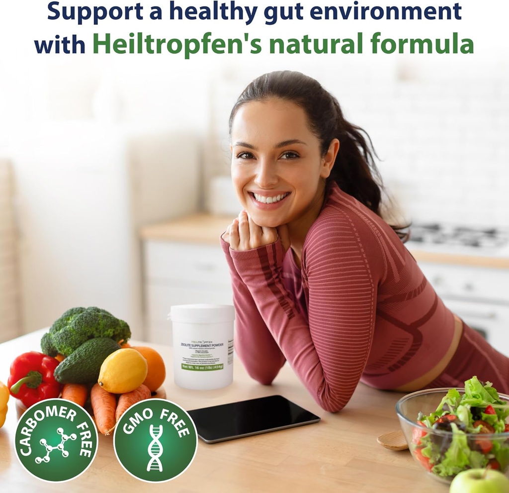 Heiltropfen Zeolite Powder | Dietary Supplement 1 Pound - 454 g | Detox | Clinoptilolite 94+-3% | Activated | Natural Mineral Dust | Ultra FINE Less-Than 2 µm 6