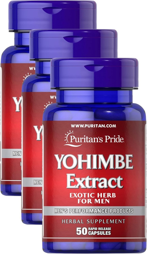 Puritan's Pride Yohimbe 1000 Mg, 50 Count, Vegetable Cellulose, Gelatin (Pack of 3) 2