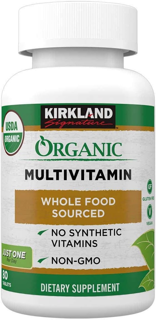 KIRKLAND Signature USDA Organic Multivitamin, 80 Coated Tablets 2