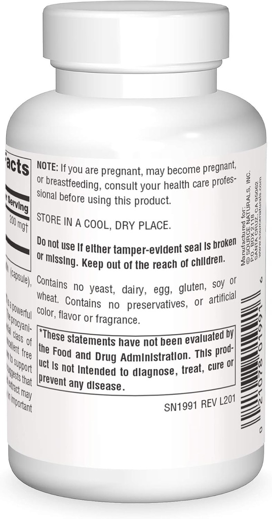 Source Naturals Proanthodyn Grape Seed Extract, Antioxidant Protection, Supports a Healthy Aging Brain*, 200 mg - 90 Capsules 3