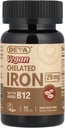 DEVA Vegan Chelated IRON 29 mg with added B-12 -- 90 Tablets ( Multi-Pack) 2
