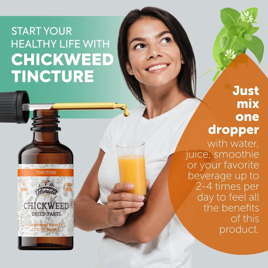 Chickweed Tincture, Organic Chickweed Extract (Stellaria Media) Dried Herb, Chickweed Supplement 3