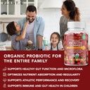 Plant.O Organic Probiotic Gummies for Women, Men & Kids [5 Billion CFUs USDA Certified] Help Support Digestion, Bloating, Constipation & Immune System, Strawberry Flavor, 30 Chewable Probiotics 5