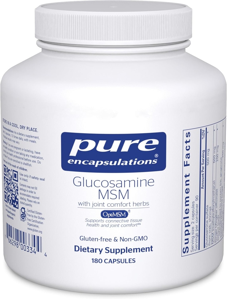Pure Encapsulations Glucosamine MSM | Supplement for Joint Support, Mobility, Comfort, Cartilage Health, and Connective Tissue* | 180 Capsules 2