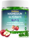 Magnesium Glycinate Gummies 400mg Supplements with Magnesium Malate & Taurate | Vitamin D3 Spinach | Kale | Broccoli 5