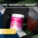 AminoLean Pre Workout Powder, Amino Energy with Natural Caffeine from Green Tea, Vegan BCAA Amino Acids, Cherry Lime (25 Serv) 4