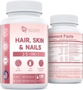 Hair Skin and Nails Vitamins with Biotin, Collagen & Hyaluronic Acid, Supports Healthy Hair Growth, Strong Nails & Glowing Skin, Biotin Supplement with Vitamins A, C, D3, E, B Complex & Minerals 2