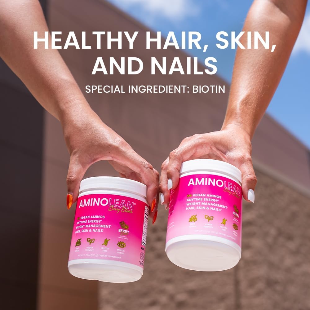 AminoLean Pre Workout Powder, Amino Energy with Natural Caffeine from Green Tea, Vegan BCAA Amino Acids, Cherry Lime (25 Serv) 6