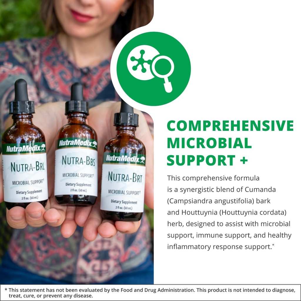 Nutramedix Nutra BRT - Liquid Herbal Supplement for Gut Health & Immune Support - Cumanda Bark & Houttuynia Leaf for Digestive Health - Immune System Booster Supplement (60mL) 4