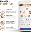 Ultra Human Amino Code | Essential Amino Acids + BCAAs + Coconut Water Electrolytes | Fast Hydration Workout Recovery Flavored Amino Energy Powder Drink | Clean Formula, 40 Servings - Dragonberry 5