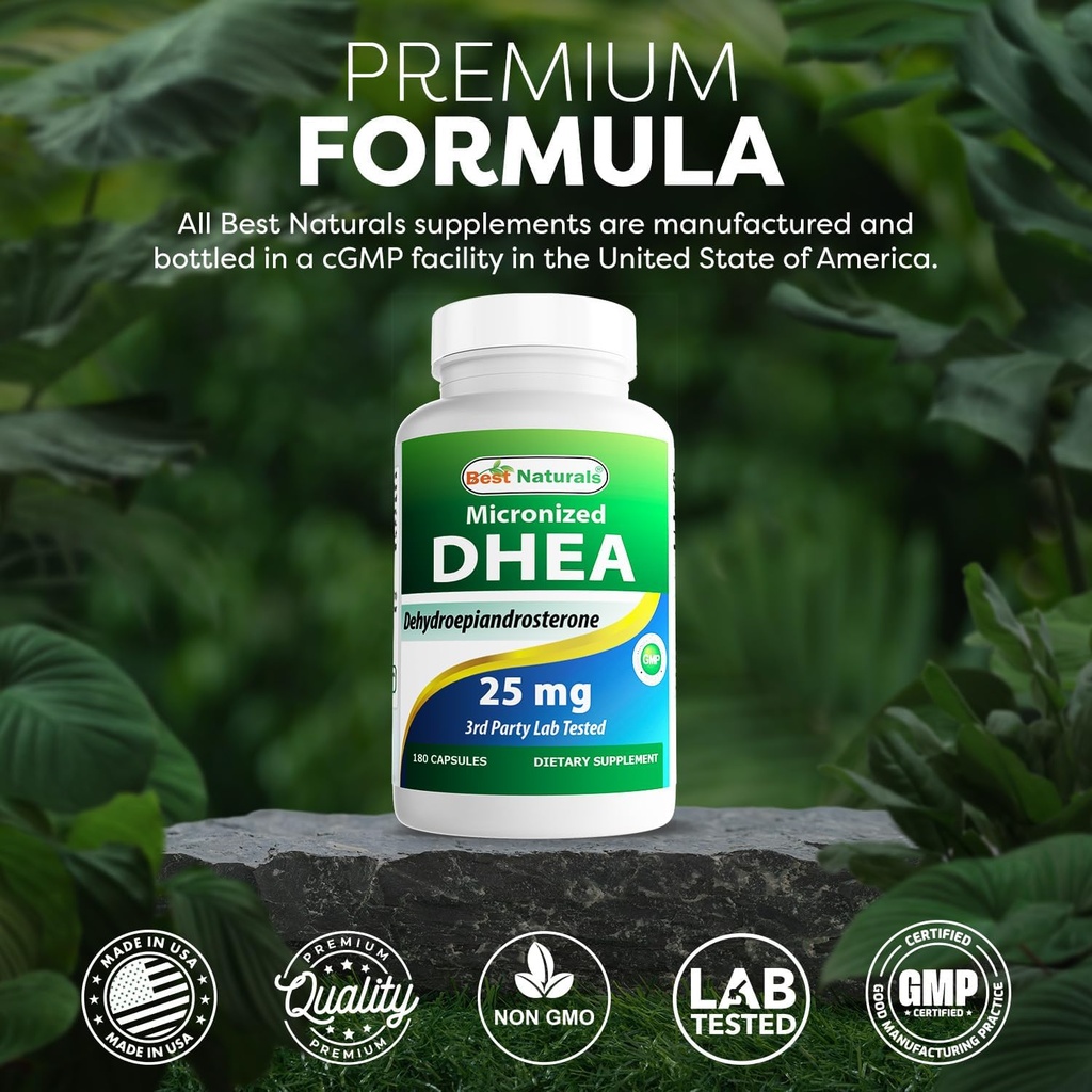 Best Naturals, Micronized DHEA 25 mg 180 Capsules 6
