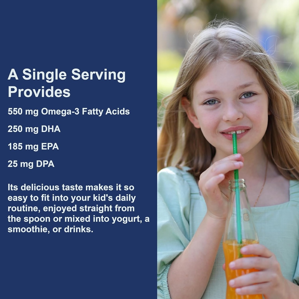 Carlson - Kid's Cod Liver Oil, 550 mg Omega-3s, Vitamins A & D3, Wild Norwegian, Lemon, 250 mL 6