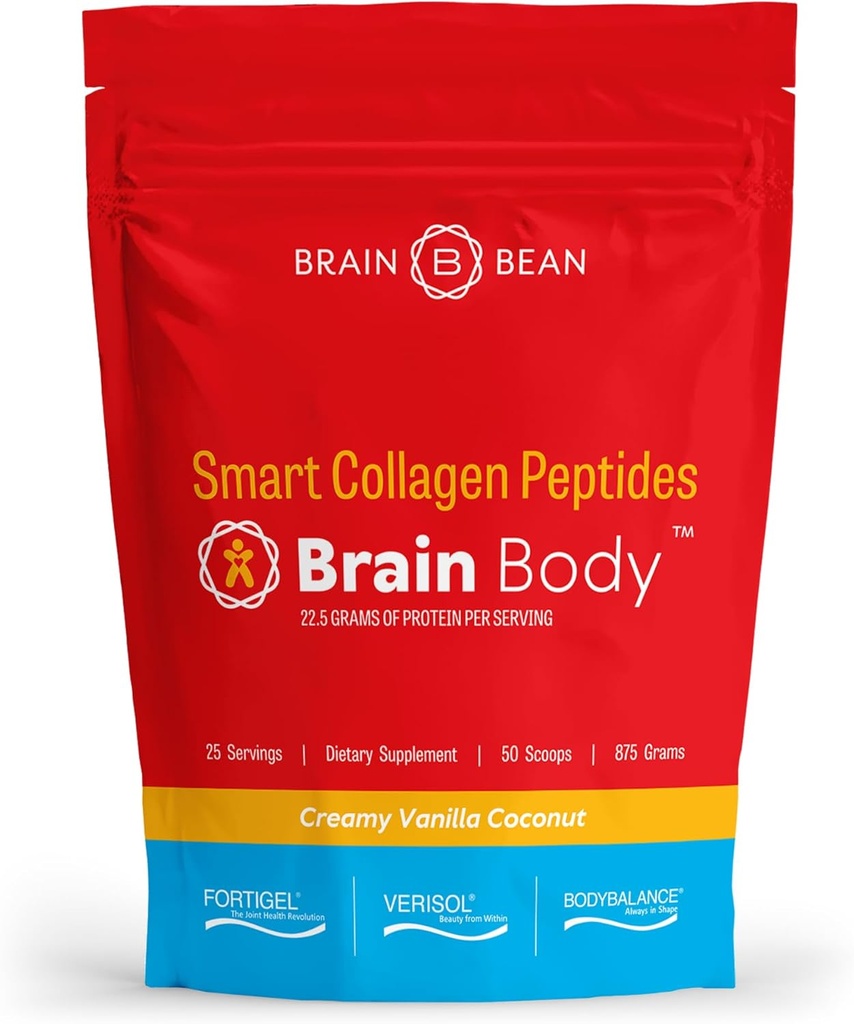 Brain Body Collagen Peptides Powder - Vital Protein & Collagen Supplement for Women & Men - Hydrolyzed Type I & III for Hair, Skin, Nails & Joint Health - 30 Servings - Unflavored - 678g 3