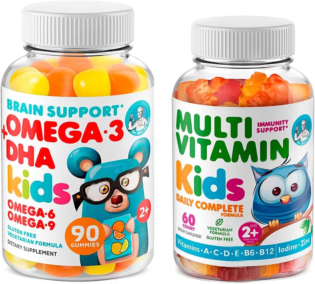 DR. MORITZ Kids Omega 3 Gummies (90 Count) and Kids Multivitamin Gummies Bundle (60 Count,) - for Children’s Immune Support and Overall Health 2