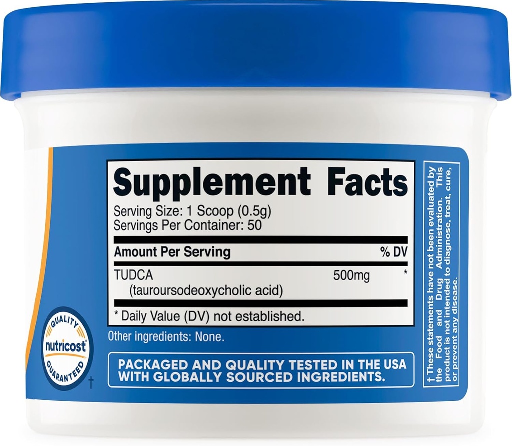 Nutricost Tudca Powder 25 Grams (Tauroursodeoxycholic Acid) - Gluten Free, Non-GMO 6