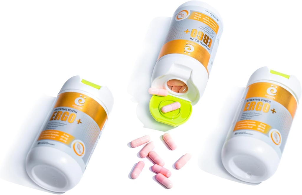 L-Ergothioneine with Collagen Peptides, Hyaluronic Acid, Vitamin C, and E - Advanced Antioxidant, Promotes Longevity & Healthy Aging – Gluten-Free, 60 Capsules (1 Pack) 5