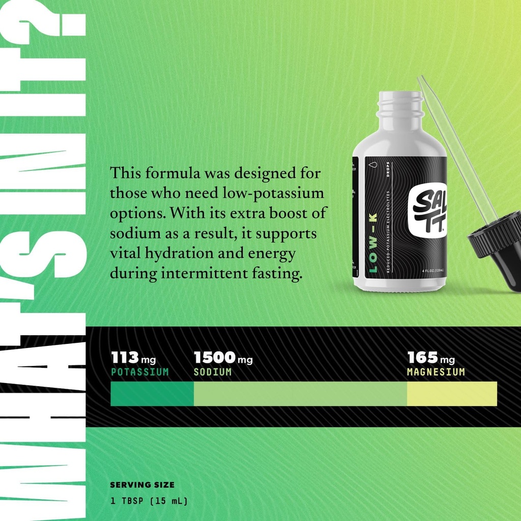 SALTT Low-K Fasting Drops | Sodium and Ionic Magnesium Fasting Supplement | Intermittent Fasting Mineral Supplements | Electrolyte Replenisher | 120ml Dropper Bottle 3