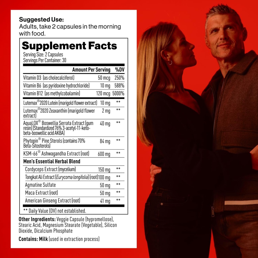 Mdrive Men's Daily Performance Complex Support Supplement for Men - Ashwaghanda, Tongkat Ali, Ginseng, Maca & Vitamin D, 60 Capsules, 30 Day Supply 3