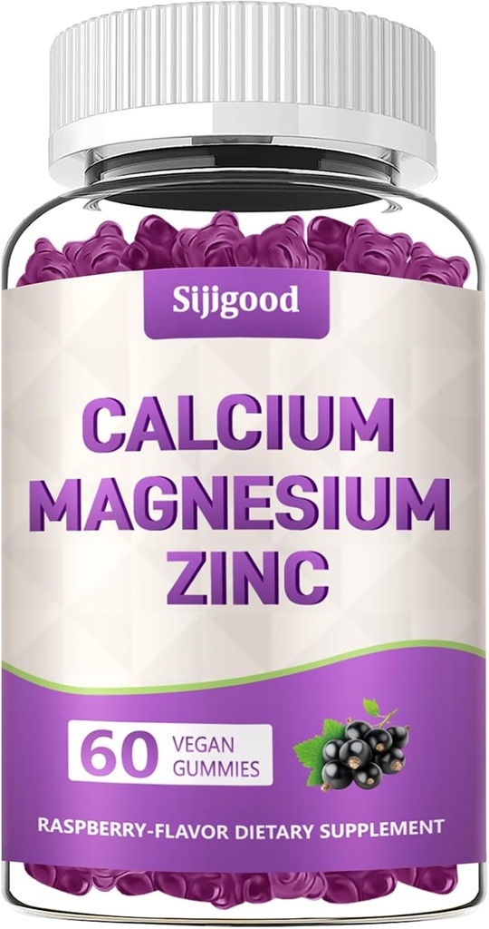 2 Pack Calcium Magnesium Zinc Gummies with Vitamin C D3 K2, Calcium Gummies for Bone, Muscle, Calm & Zzz Support, High Absorption Formula with Magnesium Zinc Potassium, Elderberry Flavored 120 Cts 2