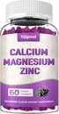 2 Pack Calcium Magnesium Zinc Gummies with Vitamin C D3 K2, Calcium Gummies for Bone, Muscle, Calm & Zzz Support, High Absorption Formula with Magnesium Zinc Potassium, Elderberry Flavored 120 Cts 2