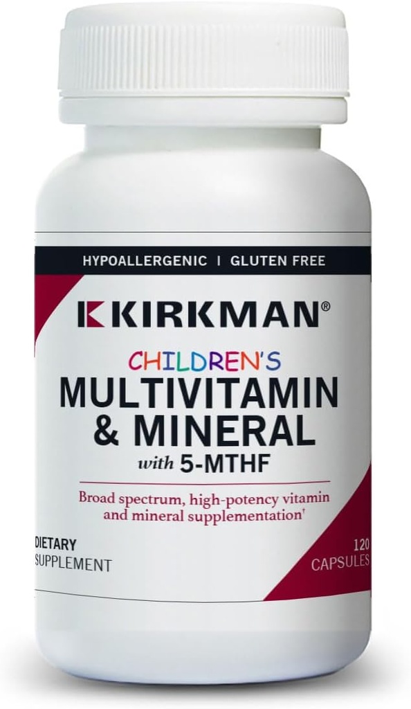 Kirkman - Children's Multivitamin & Mineral - 120 Capsules - with 5-MTHF - Potent Broad Spectrum Vitamin/Mineral Supplement - Hypoallergenic 2