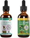 Rejuvica Health Active Adrenal + VitaLiver - Support Stress + Liver - Liquid Delivery for Better Absorption - Rhodiola, Milk Thistle, Holy Basil, Artichoke, 2
