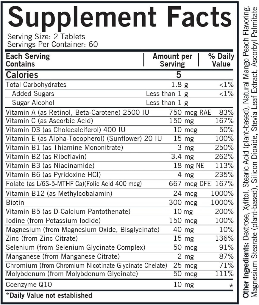 Kirkman - Children's Multivitamin & Mineral - 120 Capsules - with 5-MTHF - Potent Broad Spectrum Vitamin/Mineral Supplement - Hypoallergenic 3