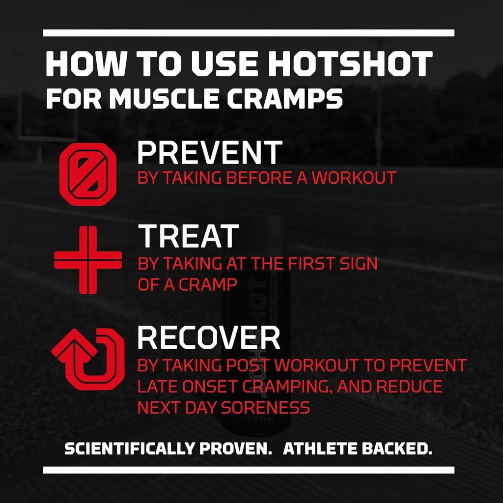 HOTSHOT Sports Shot Muscle Cramp Relief, All Natural Liquid Sports Drink, Scientifically Proven, for Leg and Night Cramps, Proudly NSF Certified for Sport, (Spicy Mango) (1.7 Fl Oz) (Pack of 6) 4