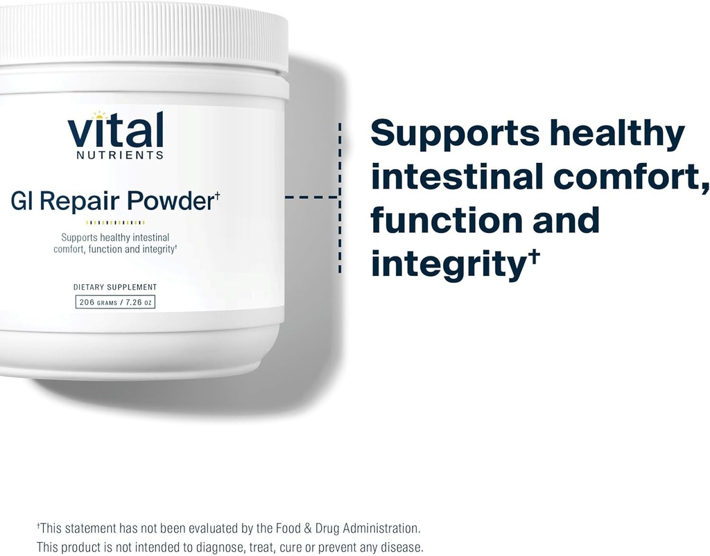 Vital Nutrients GI Repair Powder | Leaky Gut Powder with L Glutamine and Zinc | Digestive Enzyme Supplement to Support Gut Health and Digestion | Gluten Free | 40 Servings 5