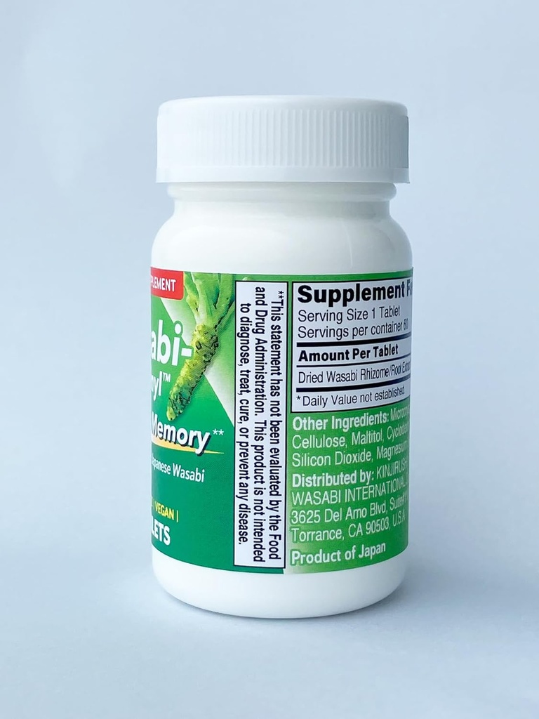 Wasabi Sulfinyl Supplement with Hexalaphane Japanese Wasabi (6-MSITC) 60 Tablets for 2 Month Supply - Improves Memory, Memory Pill, Brain Fog, Brain Health, Cognitive Supplement 3