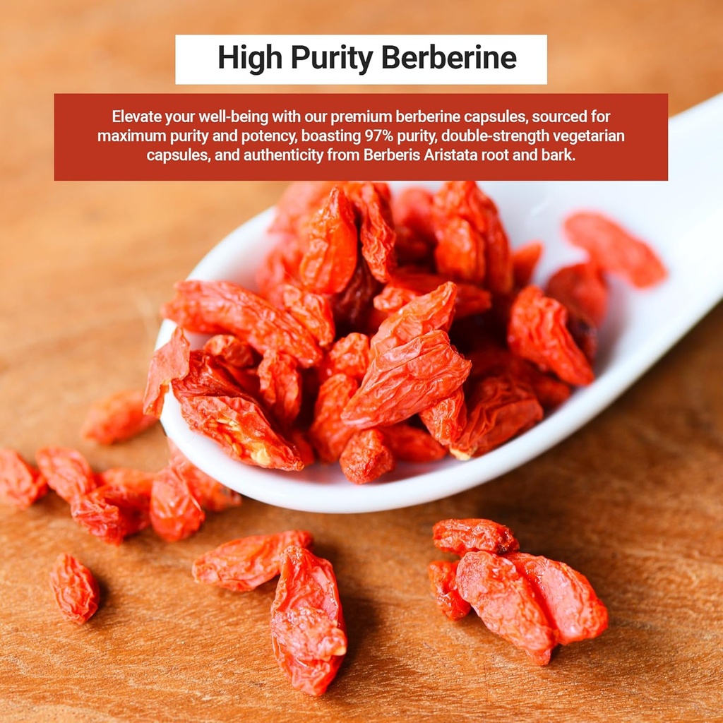 Right Health Nutra - Berberine 1200mg - 60 Capsules - Pure, Natural Support for Fighting Free Radicals, Boost Immunity & Balance Microbiome - Vegan & Natural Berberine Capsules 5