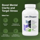 CalmSupport: Stress & Relaxation Support - Ashwagandha, Passion Flower, Valerian Root, Ginger, GABA, Velvet Bean, Motherwort, Oat Seed, Phyllanthus, L-Theanine, L-Tryptophan, Folate, C,B1,B6,B12,Zinc 3