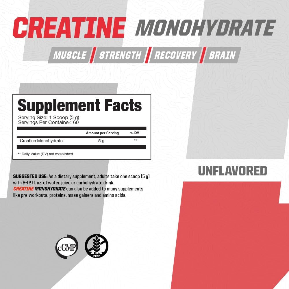 Undefined Nutrition Creatine Monohydrate by Brian Shaw (Unflavored, 60 Servings) - Easy Mixing and Absorbing Micronized Creatine Monohydrate Powder - Supports Muscular Energy, Power, and Brain Health 3