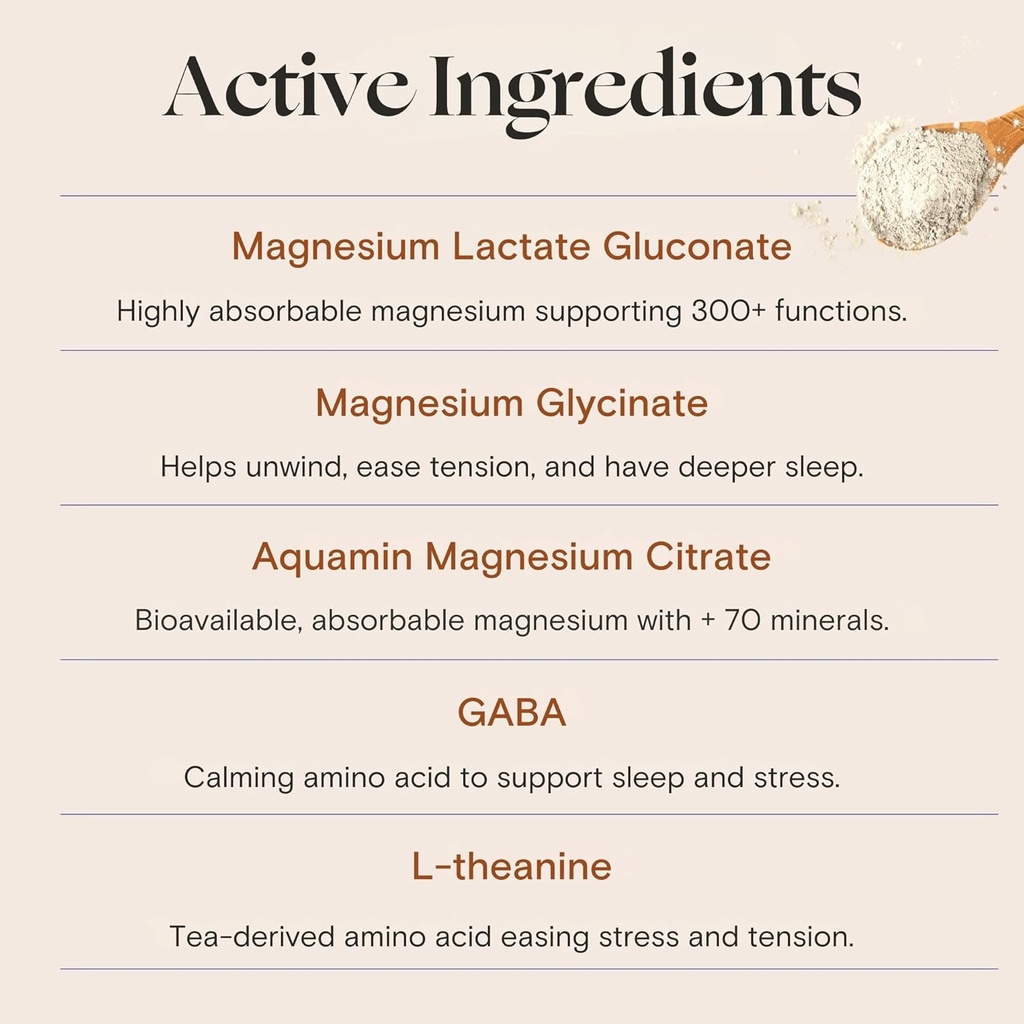 mellö Magnesium Supplement Superblend Powder - Magnesium Glycinate with L-Theanine, GABA, and 70 Trace Minerals - Supports Sleep, Relaxation, Balanced Energy - Unflavored, 30 Servings 5
