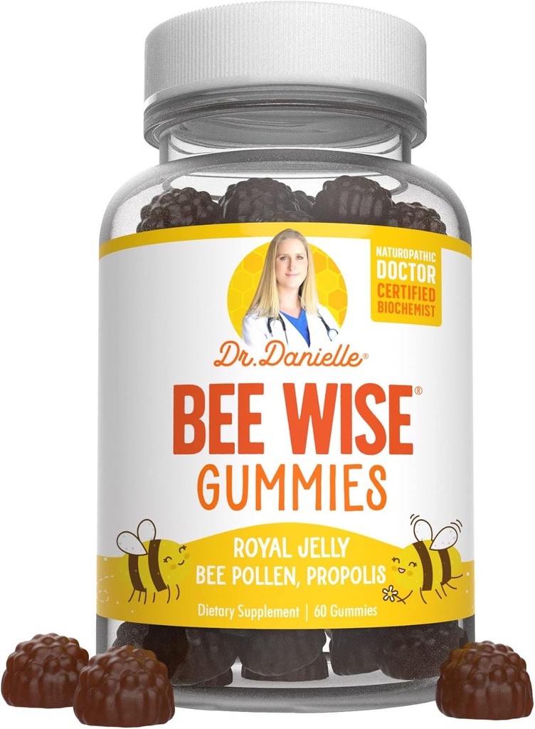 Doctor Danielle Bee Wise Gummies, Best Bee Pollen Supplement, Propolis, Royal Jelly, 60 Gummies 2