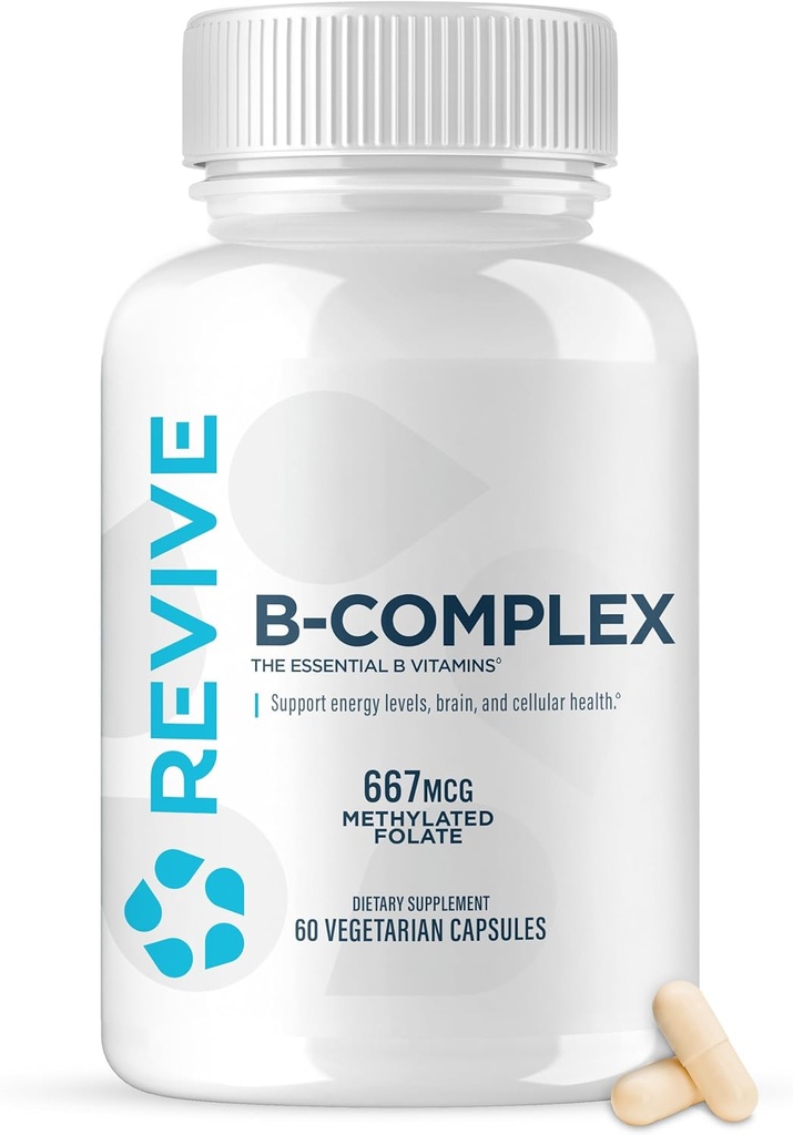 Revive MD Vitamin B Complex Capsules - Supports Heart Health & Immune System - B-Complex Vitamin Supplement for Women & Men - Vitamin B12 Complex Promotes Healthy Brain Function & Boosts Energy 2