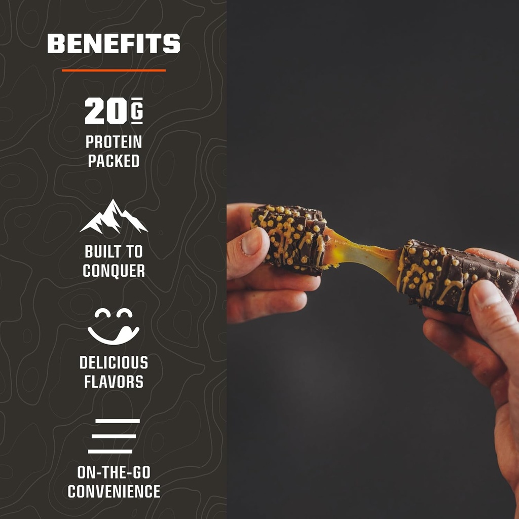 MTN OPS Caramel Crunch Protein Bars, High Protein with Whey Isolate & Whey Concentrate and Collagen, Low Sugar, Gluten Free, 10 Count 4