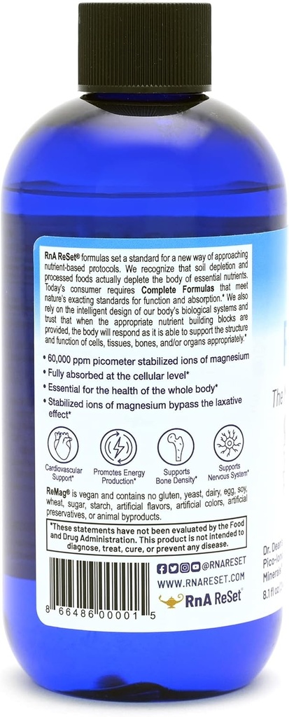 RnA ReSet ReMag – High Absorption Magnesium Chloride Liquid, 8.1 Fl Oz (2-Pack) 6