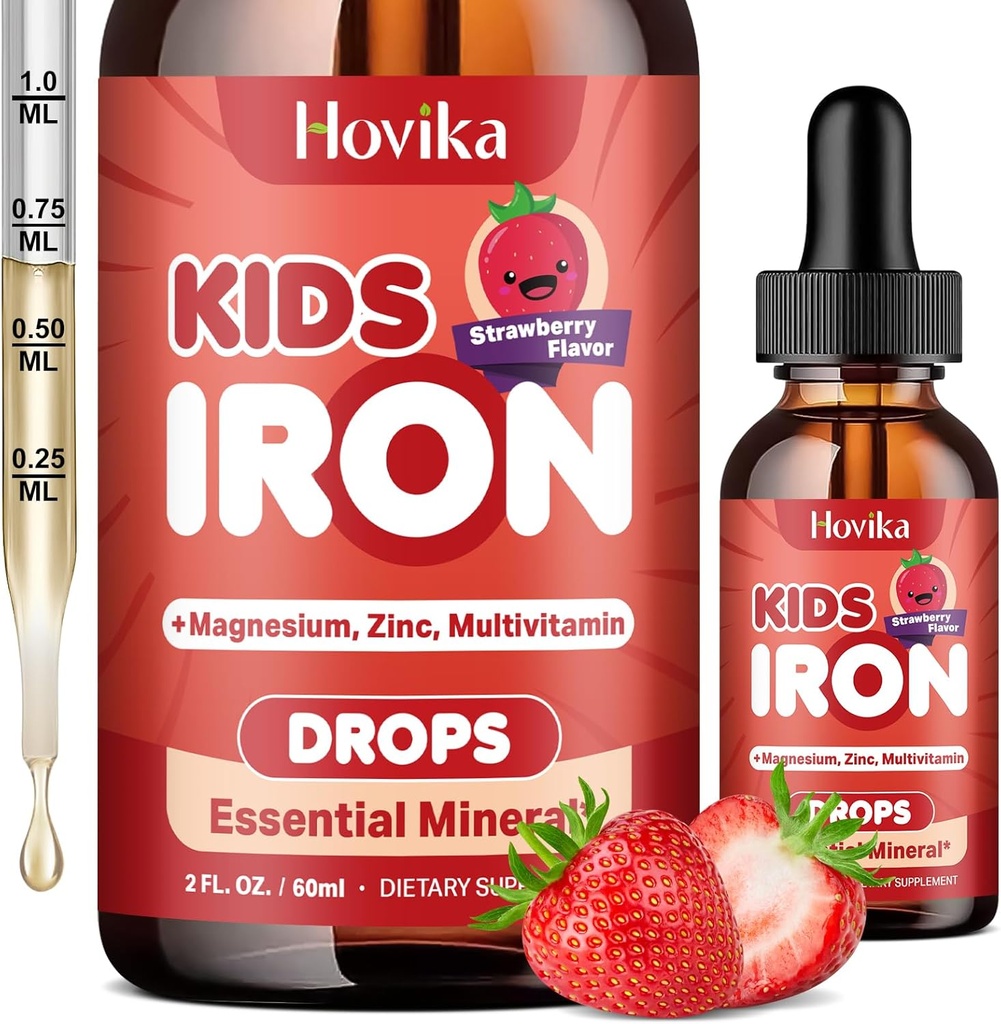 Liquid Iron Supplement for Kids & Women Men - with Magnesium, Zinc & Kids Multivitamin Iron Drops - Immune Support, Blood Builder & Energy Support for Iron Deficiency, Anemia, Vegan 2 Fl Oz 2