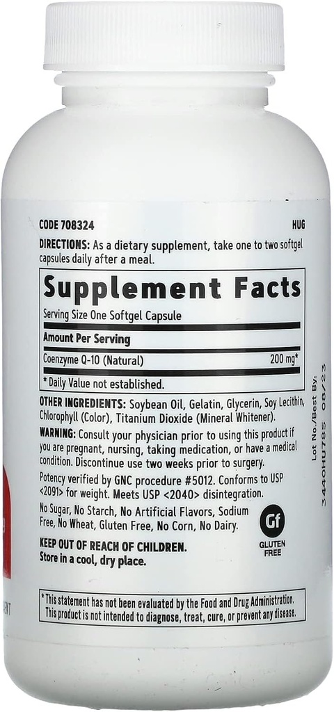 GNC CoQ10 200mg Supplement, Supports Heart Health, 60 Servings 3
