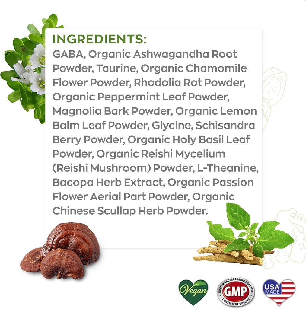 DeStress All-Natural: Veggie Capsules, with B Vitamins, Magnesium, Ashwagandha and L-Theanine Supplement, Anxiety Relief, 30 Veggie Capsules, Stress Relief Supplement Organic Health Labs 4