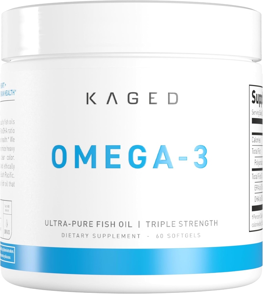 Kaged Omega 3 Fish Oil Supplement, 3000mg Omega 3 Fatty Acid with EPA & DHA, Ultra-Pure, No Fish Burps, 60 Pills 2