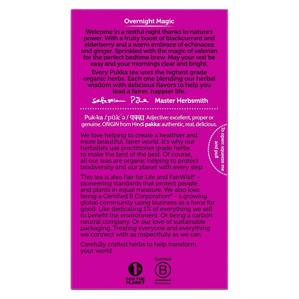 Pukka Organic Tea Bags, Night Time Berry Herbal Tea with Chamomile, Echinacea, and Elderberry, Perfect for Overnight Wellness, 20 Count (Pack of 3), 60 Tea Bags 4