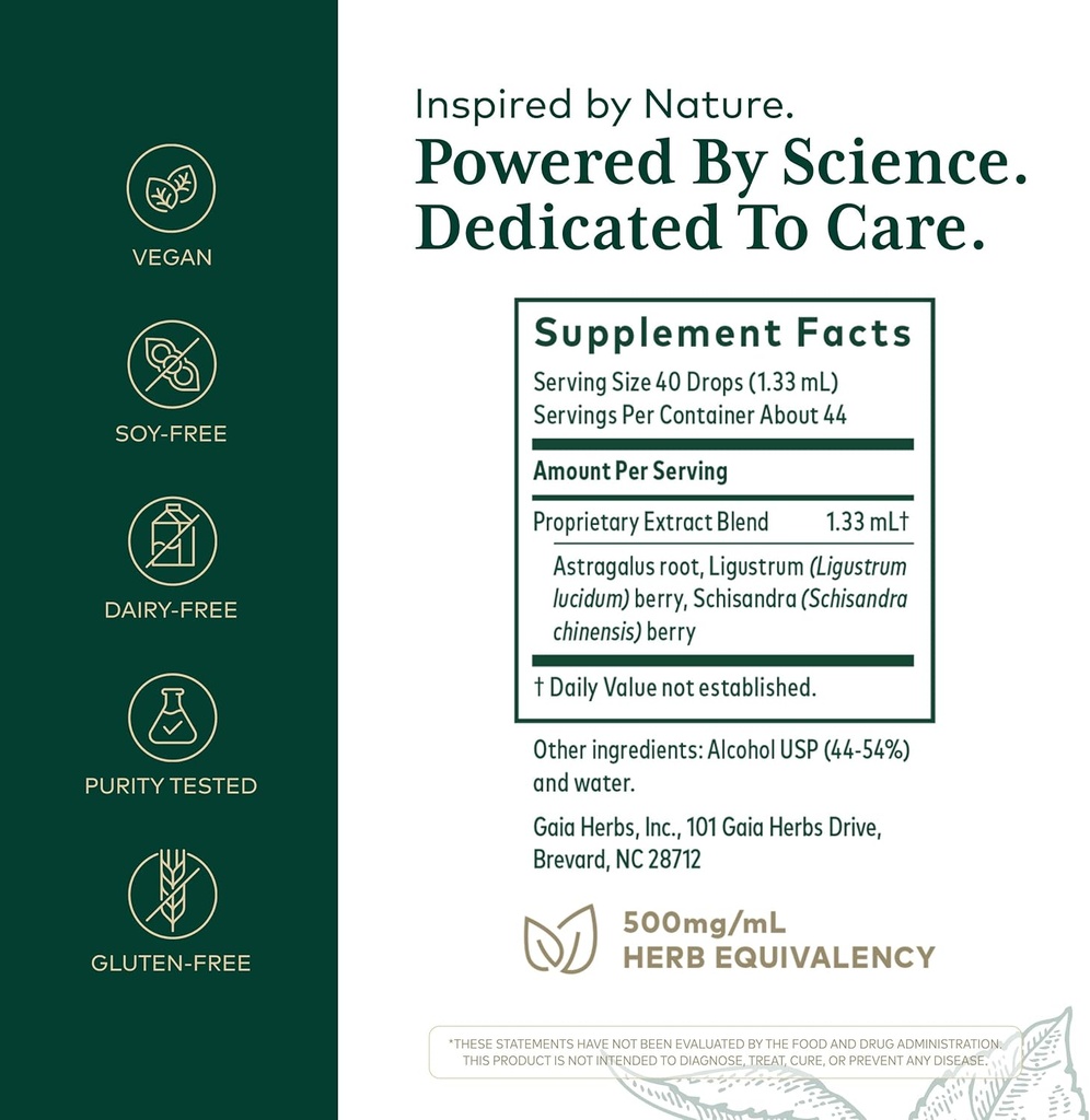 GAIA HERBS PRO 3-in-1 Immune Formula - Immune System Support Supplement* - Liquid Supplement with Astragalus Root & Schisandra Berry - 2 fl oz (44 Servings) 3